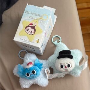 Pop mart  Monsters Classic Series Plush Keychains - Blue and White